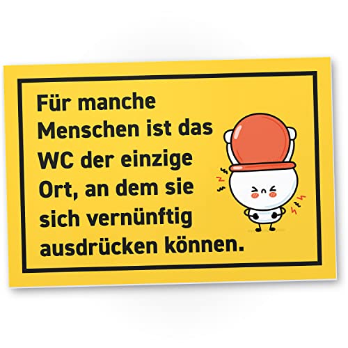 DankeDir! WC vernünftig ausdrücken - 30 x 20 cm Schild - Kloschild WC Schild zum aufhängen Klo Schild lustig Toilette - witzig Deko Gäste WC Türschild Herren Gästetoilette Wand von DankeDir!