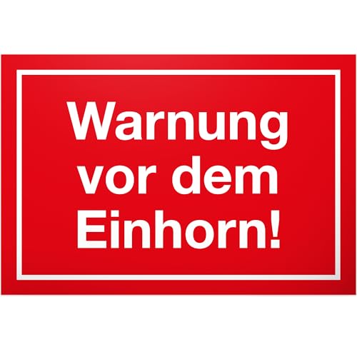 DankeDir! Warnung vor dem Einhorn Schild lustiges Einhornschild - süße Deko Wanddeko - Türschild Mädchen Wohnung Zimmer - Geschenkidee süßes Geschenk von DankeDir!