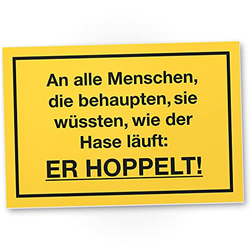 DankeDir! Wie der Hase läuft - er hoppelt Schild mit Spruch 30 x 20 cm Lustige Geschenkidee Büro - Scherzartikel Spaßartikel Lustiges Geschenk Kollegen Geburtstagsgeschenk Büro Deko von DankeDir!