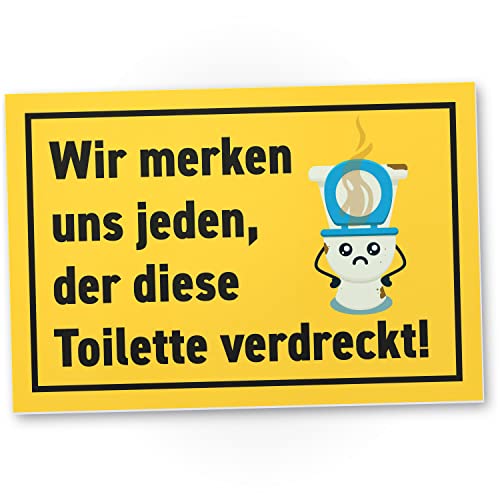 DankeDir! Wir merken uns jeden - Schild 30 x 20 cm - witzig Türschild Deko Herren Wand Gästetoilette Gäste WC - WC Schild zum aufhängen Toilette Klo Schild lustig Kloschild von DankeDir!