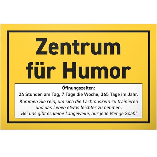 DankeDir! Zentrum für Humor - Schild 30 x 20 cm - Spruchschild lustiger Spruch Geburtstagsgeschenk Wanddeko Türschild - Kollegen Freunde Geschenk Geschenkidee Party Deko Partydeko von DankeDir!