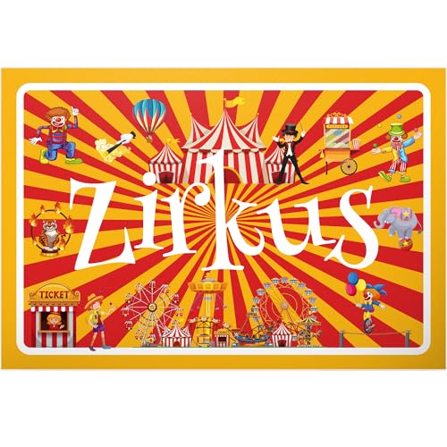 DankeDir! Zirkus - 30 x 20 cm Schild - Kinder Geburtstagsdeko Karte Jungen & Mädchen Geschenkidee Kindergeburtstag - Geschenk Kinderzirkus Türschild Kinderzimmer Geburtstag Deko von DankeDir!
