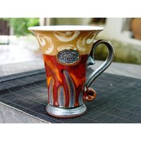 Handgefertigte Feurige Tasse - Bunte Keramik-Kaffeetasse, Einzigartiges Handgemachtes Geschenk, Rote Teetasse, Matt Und Glänzend, Zwei Größen Handgefertigte Feurige Tasse - Bunte Keramik-Kaffeetasse, Einzigartiges Handgemachtes Geschenk, Rote Teetasse, Matt Und Glänzend, Zwei Größen von DankoHandmade