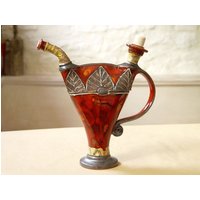 Handgefertigter Krug Aus Roter Keramik - Einzigartige Keramikkaraffe Für Weihnachtsdekor, Hochzeitsgeschenk Danko Red-Kollektion von DankoHandmade