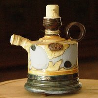 Handgemachter Keramikkrug - Blaue & Beige Steingutflasche Art Pottery Vase 350Ml/11.8Oz von DankoHandmade