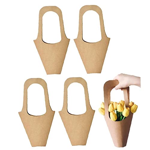 5pcs Kreativer Griff Kraftpapier Blumenbeutel Blumenpackung Geschenkblume Verpackung Home Dekoration 9x31cm von Danlai