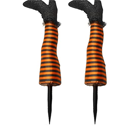 Danlai 1 Paar Halloween Hexenbeine Pfähle Umgedrehte Hexenbeine Garten Garten Requisiten Für Outdoor Indoor Dekoration von Danlai