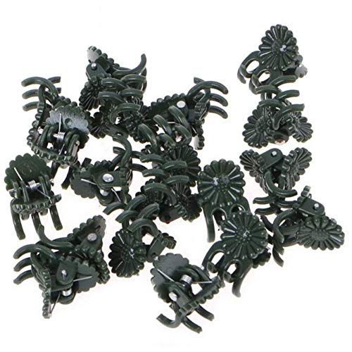 Danlai 20 Stücke Orchideenklammern Kunststoff Pflanze Träger Clips Gartenklammern Orchidee Stamm Clips Für Orchidee Unterstützung Zweig Klemmung Gartenwerkzeug (dunkelgrün) von Danlai