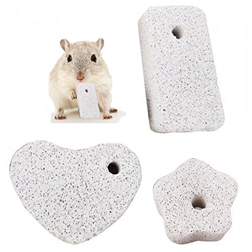 Danlai 3pcs Hamster Molar Stein Mineralzähne Schleifstein Kaninchen Calciumkauen Spielzeug Kleine Haustiere Zähne Mühle Für Chinchilla Ratte von Danlai