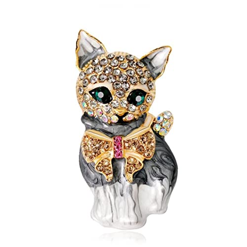 Katze Diamantbrosche Glänzende Tier Brosche Brüche Katze Diamant Brosche Alloy Hochzeit Braut Brosche Pin Brosche Frauen Damen von Danlai