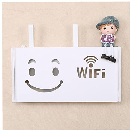 WLAN-WLAN-WLAN-Router-Box-Holz-Kunst-Kunststoff-wandregal Hängender Plattenhalter-aufbewahrungsbox Wandregal Smiley-Plug Hanging Board-Kabel-speicherorganisator von Danlai