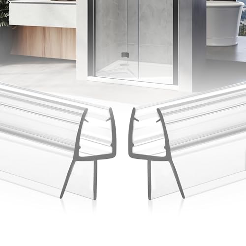 Bodendichtung für Duschtür, PVC-Streifen mit Sweep, 91,4 cm lang, für 8 mm dicke, rahmenlose Glastür, um Wasseraustritt zu verhindern, 2 Stück von Danmei wying