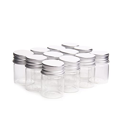 Danmu Art 20pcs 30mm x 40mm Fläschchen Klarglas Flaschen Süßigkeiten Flasche mit Aluminium Hochzeit Dekorationen Schmuck Zubehör 15ml von Danmu Art
