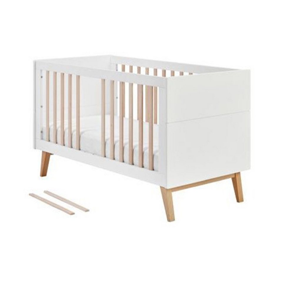 Dannenfelser Babybett Gitterbett COAST, weiss/natur oder grau/natur, 140x70cm, umbaubar von Dannenfelser