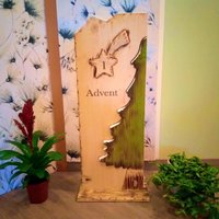 Holz Deko Advent Weihnachtsbaum Mit Austauschbaren Nummerierten Sternen von DannyHolzDeko