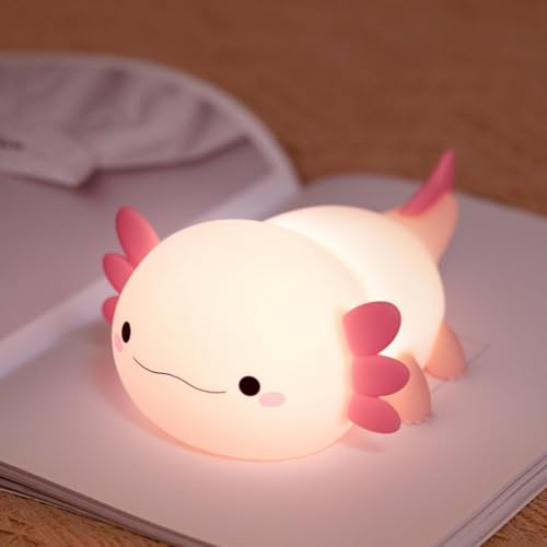 Danolt Axolotl Nachtlicht Kinder Silikon Stilllicht Dimmbar Nachtlicht mit Timer und Tragbarkeit von Danolt