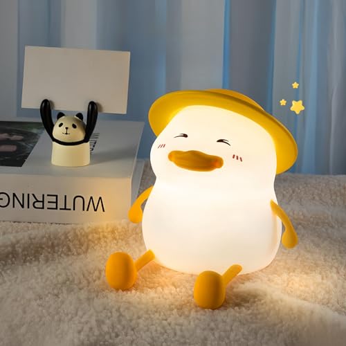 Danolt Duckennachtlicht Ente Enten Lampe Nachtlicht Kinder Stilllicht Dimmbar Nachtlicht Gelb Silikon von Danolt