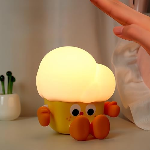 Danolt Nachtlicht Kinder, Silikon Nachtlicht Dimmbar mit Timer, Nachtlichter Schlummerleuchten für Kinder (Popcorn) von Danolt