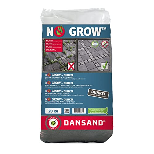 Dansand No Grow Easy Fix Bürste für Fugenpflastersteine, 20 kg, Sand für Terrasse, Pflasterstein, geeignet für alle Pflastersteinarten, Grau von Dansand
