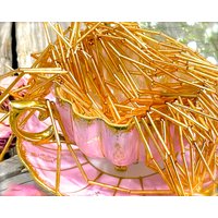 Vintage 125 "- Gold Quecksilber Glas Tube Perlengirlande - Made in Japan Sku 16-B2-00033570 von DansandAdiHomeDecor