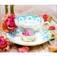 Vintage 1950Er Jahre - Rosina Teetasse Mit Untertasse England Handbemalt Austauschen, Sammeln, Ausstellen Sku 28-D-00032595 von DansandAdiHomeDecor