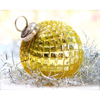 Vintage 3 "Dickes Strukturiertes Goldglas Ornament - Kugel Style Sku 30-406-00033429 von DansandAdiHomeDecor