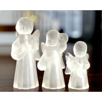 Vintage 3 Stück - Frost Engel Kerzenhalter Set Sku 24-B-00011688 von DansandAdiHomeDecor