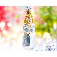 Vintage 4" Silber Inge Glas Ornament - Betendes Mädchen Made in Germany Sku 30-402-00033529 von DansandAdiHomeDecor