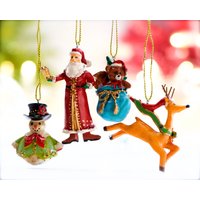 Vintage 4 Stück - Kleine Harzornamente Figur Feiertag, Weihnachten, Weihnachten Sku 30-410-00033101 von DansandAdiHomeDecor