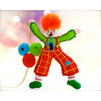 Vintage Filzperlen Pailletten Clown Ornament - Weihnachten Feiertage Kissen Sku 15-A1-00033781 von DansandAdiHomeDecor