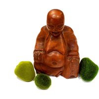 Vintage Hand Geschnitzte Holz Buddha Figur Religiöse Statue von DansandAdiHomeDecor