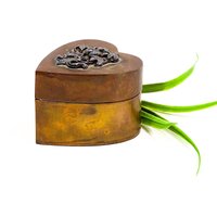 Vintage Herz Messing Blumen Schmuck - Box Schmuckbox Sku 14-A1-00014634 Vintage Herz Messing Blumen Schmuck - Box Schmuckbox Sku 14-A1-00014634 von DansandAdiHomeDecor
