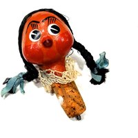 Vintage Mexiko Paper Mâché Clay Gesichter Auf Kork - Korkstopfen | 14-C1-00007425 Vintage Mexiko Paper Mâché Clay Gesichter Auf Kork - Korkstopfen | 14-C1-00007425 von DansandAdiHomeDecor