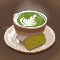 Kunstdruck 5x7 Matcha Latte Kaffee Kunst von DanseMacabreStore