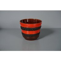 Vintage Blumentopf Bay 633 19 Übertopf Fat Lava Keramik Wgp Mid Century 60Er 70Er Jahre von DanskandMore