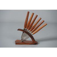 Vintage Dessertmesser Frühstücksmesser Teakholz Aus Den 60Er Jahren von DanskandMore