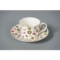 Vintage Taitu Noel Emilio Bergamin Gedeck Tasse Und Untertasse/Unterteller von DanskandMore
