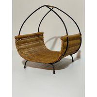 Vintage Zeitungsständer Korbgeflecht Wicker Newspaper Rack String 60Er 60S Mid Century von DanskandMore
