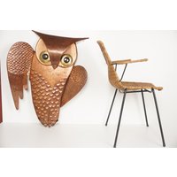 xxl Kupferblech Eule Deko 60Er Jahre Mcm Mid Century Modern 60S Owl Copper Vintage Vogel Wandbild Mural Wanddeko Skulptur von DanskandMore