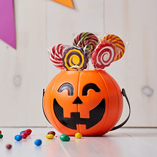 Dantazz Halloween 4 Stücke Kürbiskessel Kürbisform Süßigkeiten Eimer Tragekessel Tragbare Kessel Dekokessel Candy Bucket Halloween Party Dekoration (Orange, S) von Dantazz