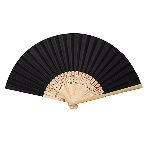 Dantazz Handfächer Faltfächer Klappfächer Vintage Stil Damen Herren Bambus Folding Fans Fächer für den Sommer Anlässen, Gartenfeste, Wandfächer Hochzeit Party DIY Deko (A, 38cm) von Dantazz