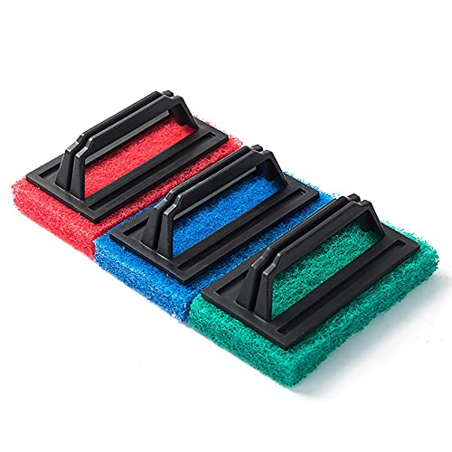 Dantazz Pool Schwamm Bürsten Schwimmbad Bürste Reinigungsbürste Poolreinigung Handschrubber Schwimmbad Bürste mit Griff, Pool Handbürsten-Set Poolreinigung Schwamm Bürsten Reinigungszubehör (Blau) von Dantazz