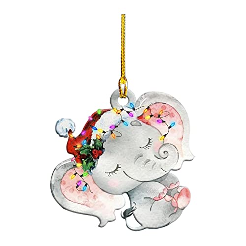 Dantazz Weihnachtsschmuck Weihnachten Katze Eichhörnchen Ornament Acryl Tier-Figur Hängende Dekoration Weihnachtsbaum Ornament Christbaumschmuck Weihnachtsanhänger Weihnachten Deko (E, OneSize) von Dantazz