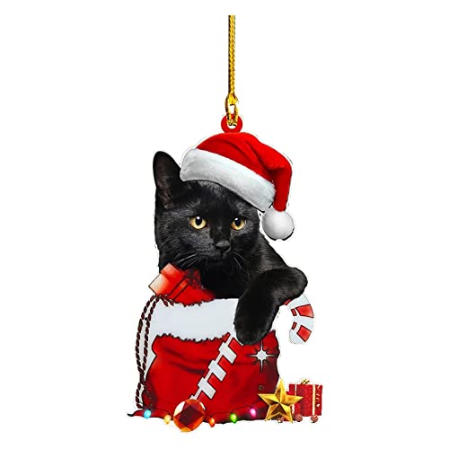 Dantazz Weihnachtsschmuck Weihnachten Katze Eichhörnchen Ornament Acryl Tier-Figur Hängende Dekoration Weihnachtsbaum Ornament Christbaumschmuck Weihnachtsanhänger Weihnachten Deko (G, OneSize) von Dantazz
