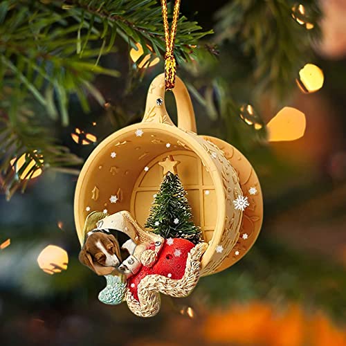 Dantazz Weihnachtsschmuck Weihnachten Katze Eichhörnchen Ornament Acryl Tier-Figur Hängende Dekoration Weihnachtsbaum Ornament Christbaumschmuck Weihnachtsanhänger Weihnachten Deko (J, OneSize) von Dantazz