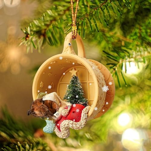 Dantazz Weihnachtsschmuck Weihnachten Katze Eichhörnchen Ornament Acryl Tier-Figur Hängende Dekoration Weihnachtsbaum Ornament Christbaumschmuck Weihnachtsanhänger Weihnachten Deko (J0, OneSize) von Dantazz