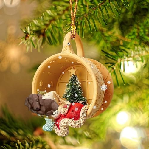 Dantazz Weihnachtsschmuck Weihnachten Katze Eichhörnchen Ornament Acryl Tier-Figur Hängende Dekoration Weihnachtsbaum Ornament Christbaumschmuck Weihnachtsanhänger Weihnachten Deko (J4, OneSize) von Dantazz