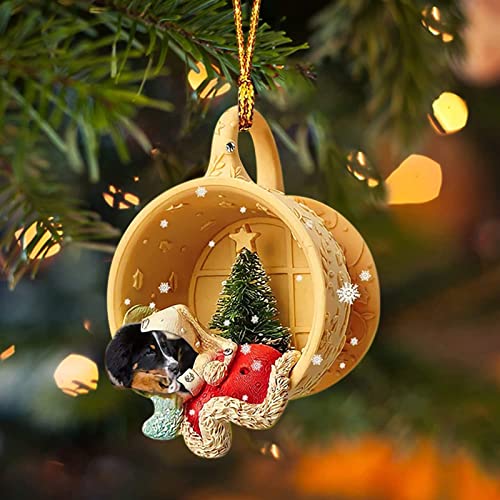 Dantazz Weihnachtsschmuck Weihnachten Katze Eichhörnchen Ornament Acryl Tier-Figur Hängende Dekoration Weihnachtsbaum Ornament Christbaumschmuck Weihnachtsanhänger Weihnachten Deko (K, OneSize) von Dantazz