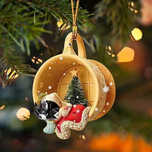 Dantazz Weihnachtsschmuck Weihnachten Katze Eichhörnchen Ornament Acryl Tier-Figur Hängende Dekoration Weihnachtsbaum Ornament Christbaumschmuck Weihnachtsanhänger Weihnachten Deko (O, OneSize) von Dantazz