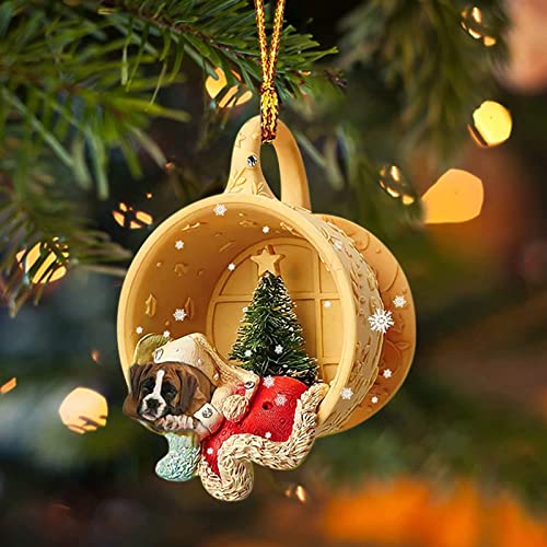 Dantazz Weihnachtsschmuck Weihnachten Katze Eichhörnchen Ornament Acryl Tier-Figur Hängende Dekoration Weihnachtsbaum Ornament Christbaumschmuck Weihnachtsanhänger Weihnachten Deko (P, OneSize) von Dantazz